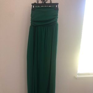 Hive & Honey Strapless Green Maxi Dress